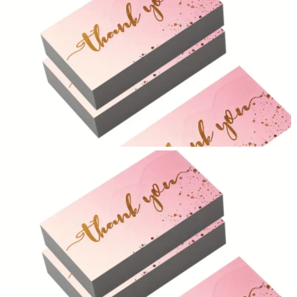 50 Pink and Gold Thank You Gift Boxes
